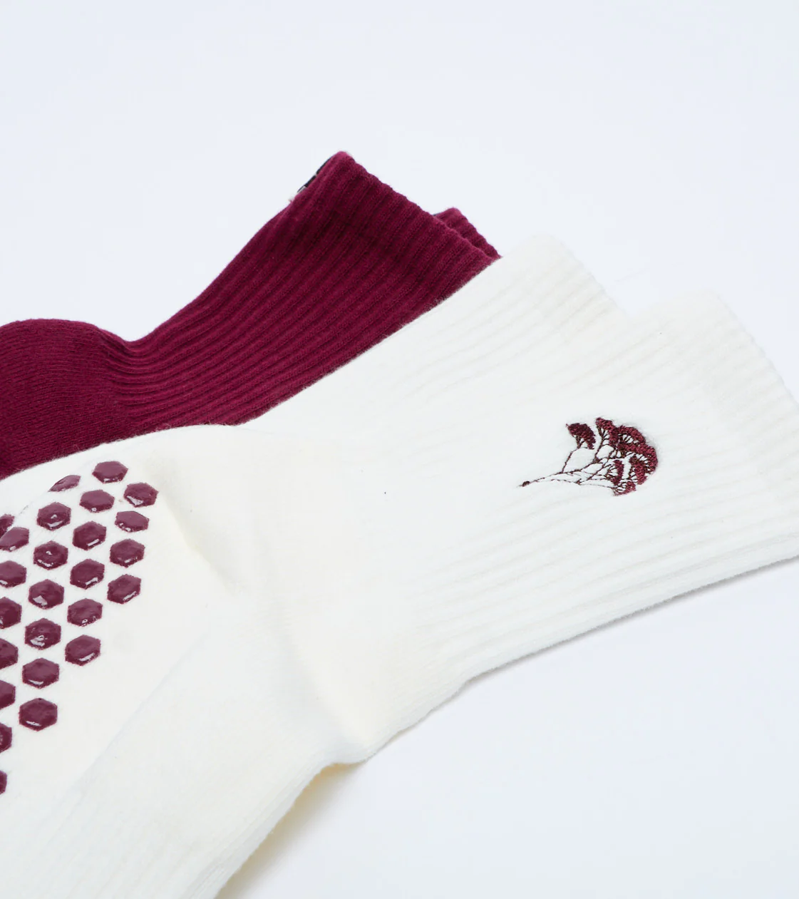 Burgundy - Les Basics Grip Socks - Image 3